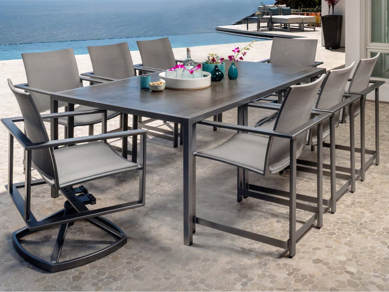 OW Lee Studio Sling Aluminum Outdoor Patio Dining Arm Chair