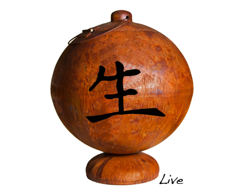 Ohio Flame “Live, Laugh, Love” 37-Inch Asian-Inspired Fire Globe™