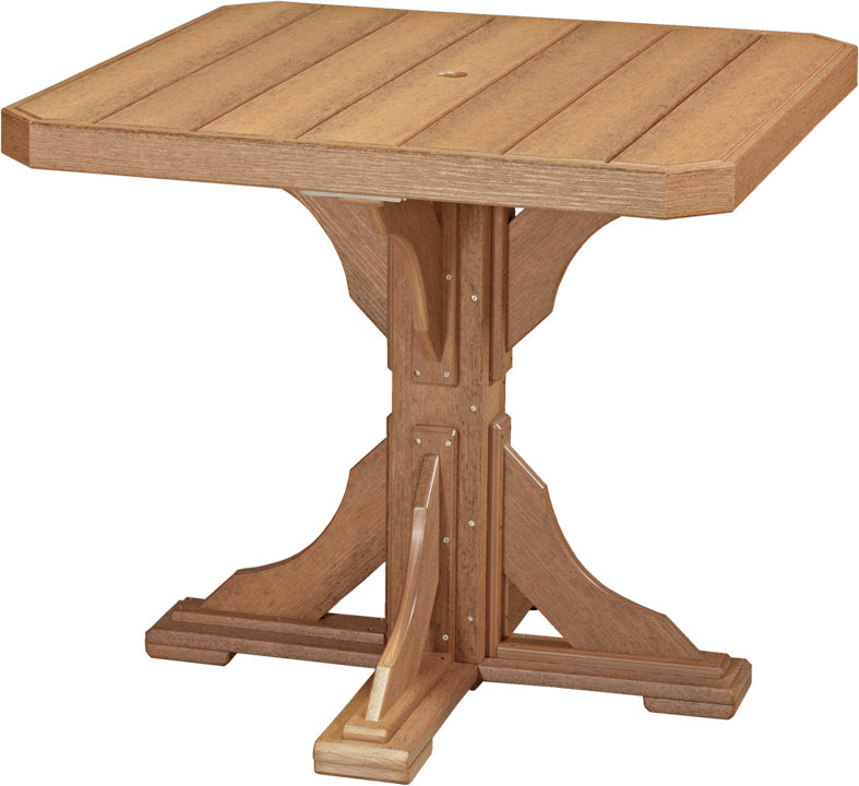 Poly 41 Square Table Antique Mahogany Counter