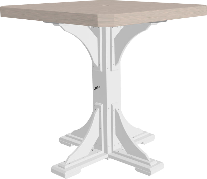 Poly 41 Square Table Birch White Bar Height