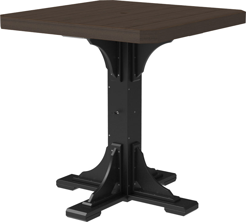 Poly 41 Square Table Brazilian Walnut Black Bar