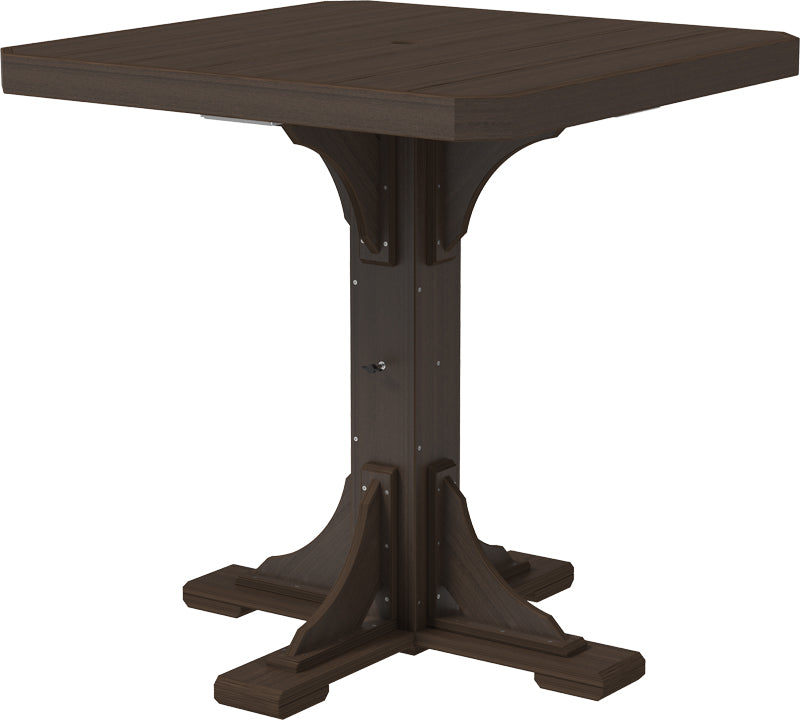 Poly 41 Square Table Brazilian Walnut Bar