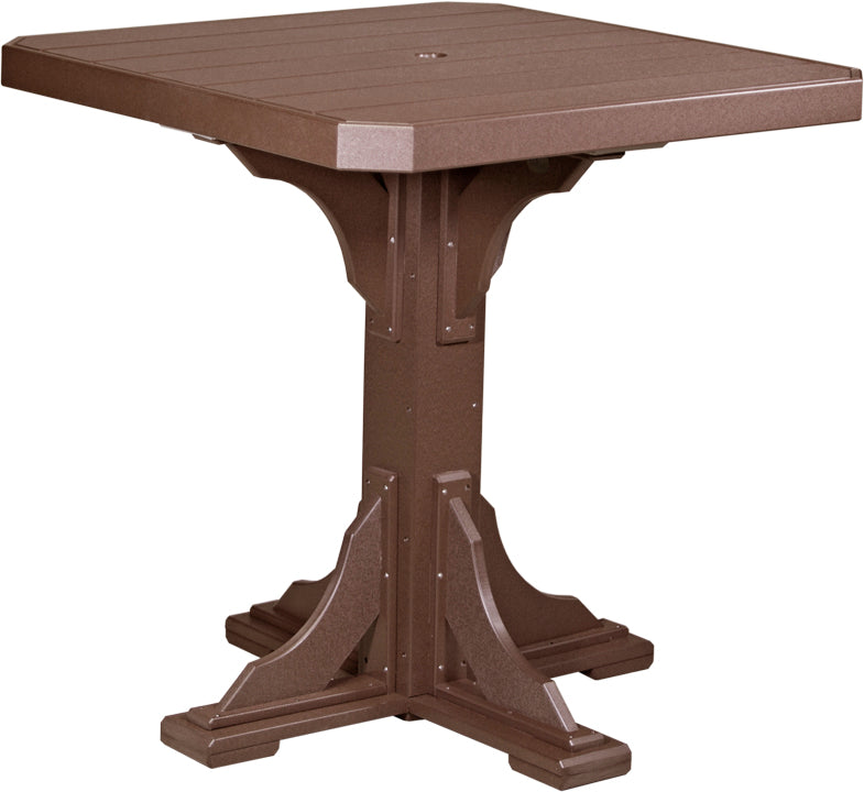 Poly 41 Square Table Chestnut Brown Bar