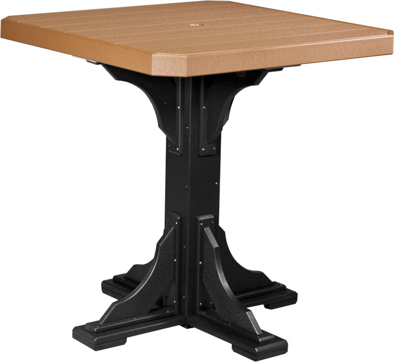 Poly 41 Square Table Cedar Black Bar