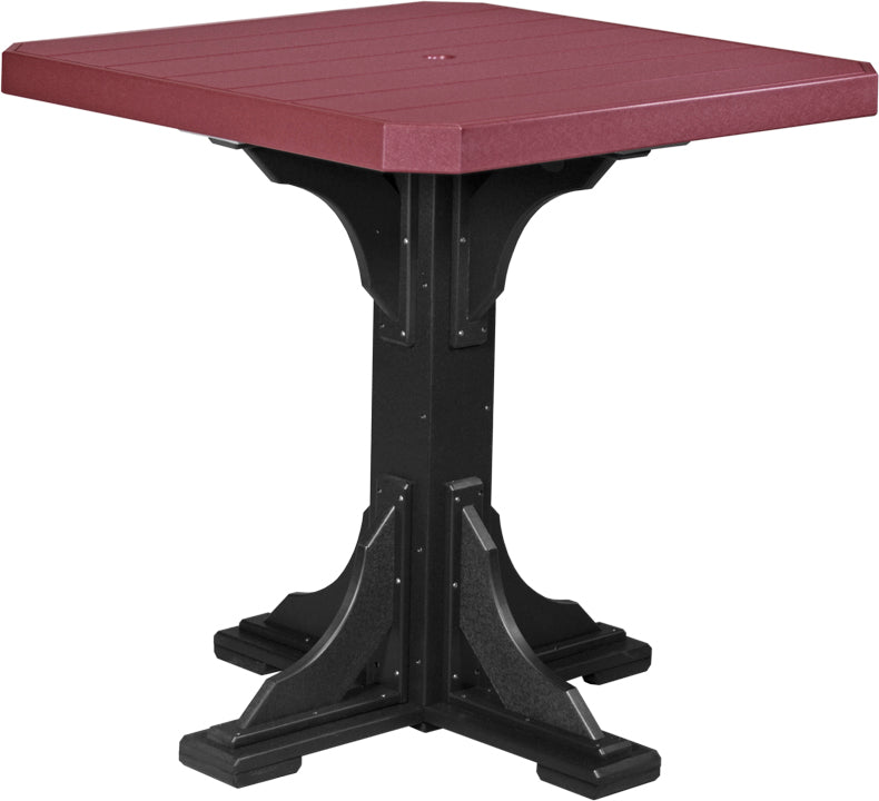 Poly 41 Square Table Cherrywood Black Bar