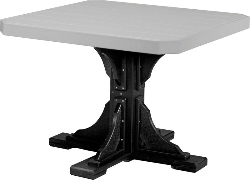 Poly 41 Square Table Dove Gray Black Dining