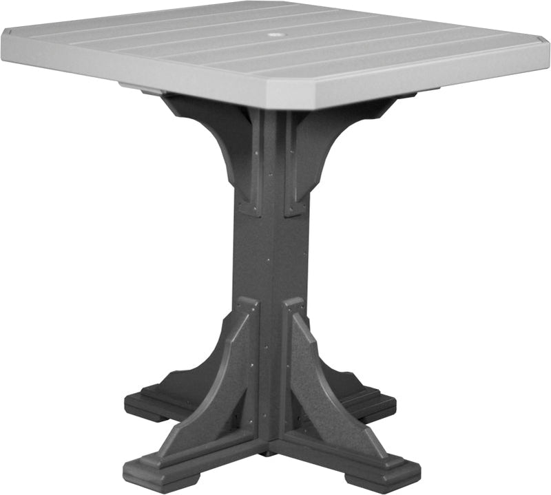 Poly 41 Square Table Dove Gray Slate Bar