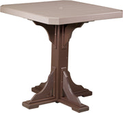 Poly 41 Square Table Weatherwood Chestnut Brown Bar