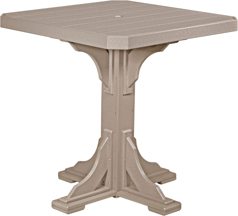 Poly 41 Square Table Weatherwood Bar