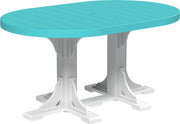Poly 4 x 6 Oval Table Aruba Blue White Counter