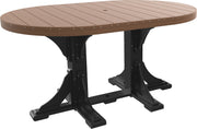 Poly 4 x 6 Oval Table Antique Mahogany Black Counter Height