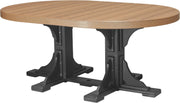 Poly 4 x 6 Oval Table Antique Mahogany Black Dining Height
