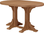 Poly 4 x 6 Oval Table Antique Mahogany Bar Height