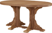 Poly 4 x 6 Oval Table Antique Mahogany Counter Height