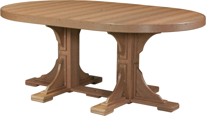 Poly 4 x 6 Oval Table Antique Mahogany Dining Height