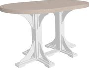 Poly 4 x 6 Oval Table Birch White Bar Height