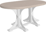 Poly 4 x 6 Oval Table Birch White Counter Height