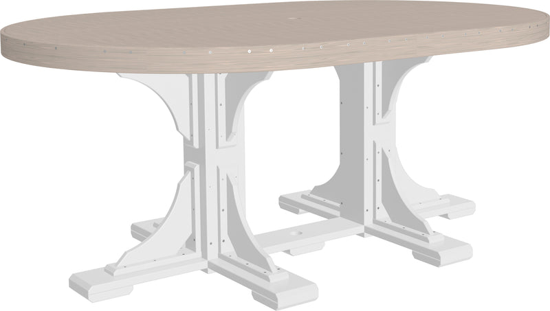 Poly 4 x 6 Oval Table Birch White Dining Height