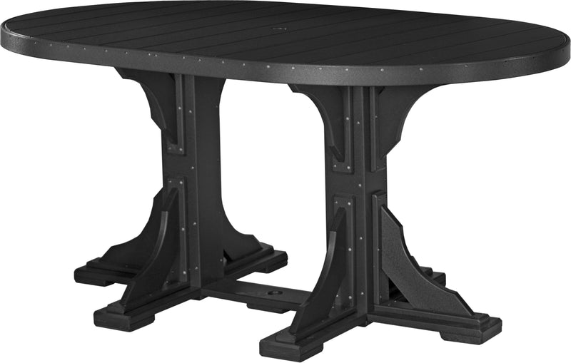 Poly 4 x 6 Oval Table Black Counter Height