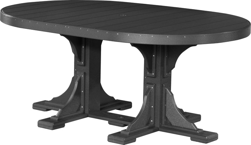 Poly 4 x 6 Oval Table Black Dining Height