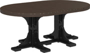 Poly 4 x 6 Oval Table Brazilian Walnut Black Dining