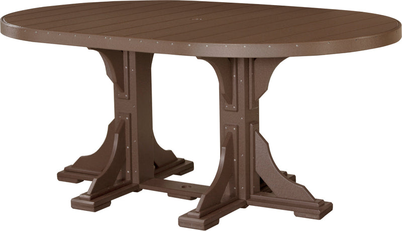 Poly 4 x 6 Oval Table Chestnut Brown Counter