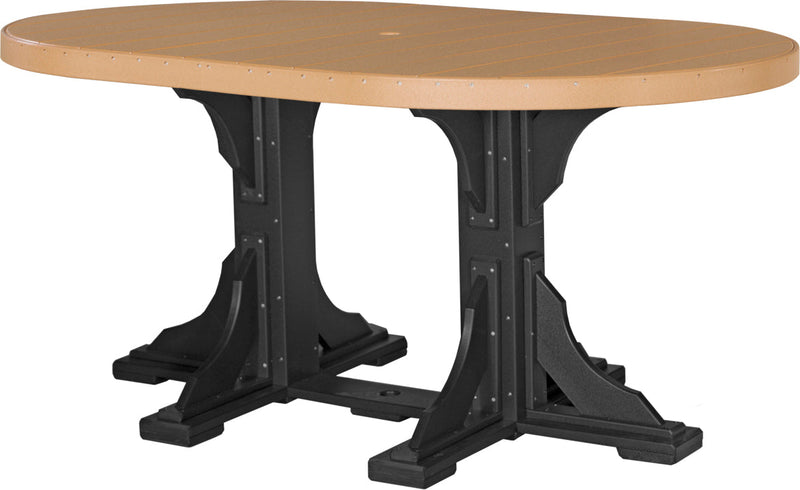 Poly 4 x 6 Oval Table Cedar Black Counter