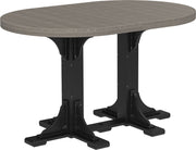 Poly 4 x 6 Oval Table Coastal Gray Black Bar