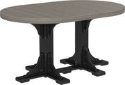 Poly 4 x 6 Oval Table Coastal Gray Black Counter