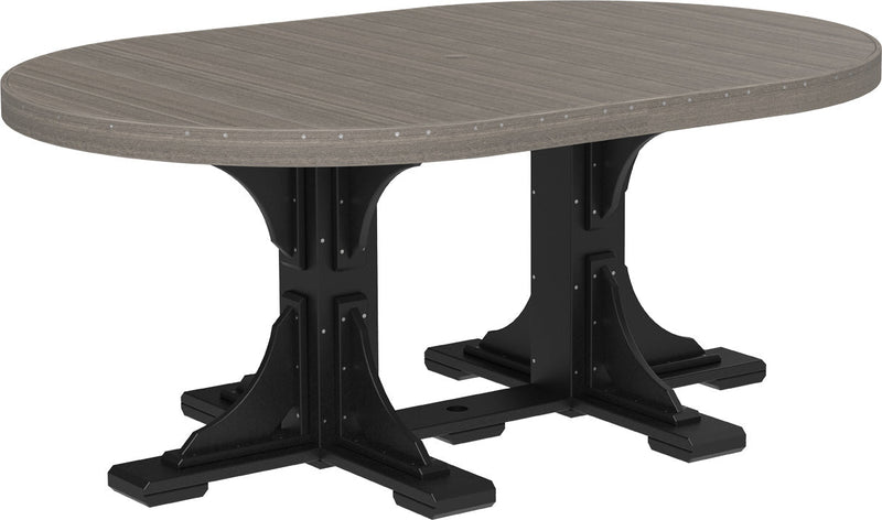 Poly 4 x 6 Oval Table Coastal Gray Black Dining