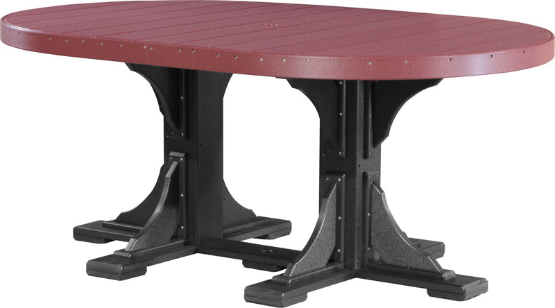 Poly 4 x 6 Oval Table Cherrywood Black Dining