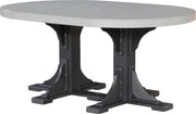 Poly 4 x 6 Oval Table Dove Gray Black Counter