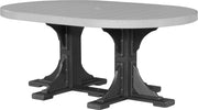 Poly 4 x 6 Oval Table Dove Gray Black Dining