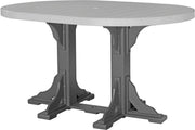 Poly 4 x 6 Oval Table Dove Gray Slate Bar