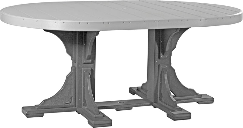 Poly 4 x 6 Oval Table Dove Gray Slate Dining