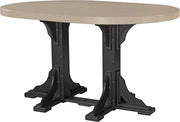 Poly 4 x 6 Oval Table Weatherwood Black Bar