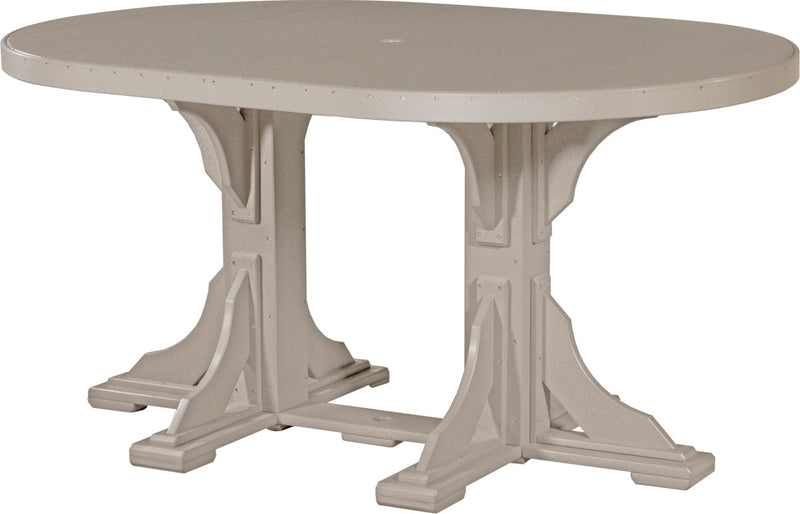 Poly 4 x 6 Oval Table Weatherwood Counter