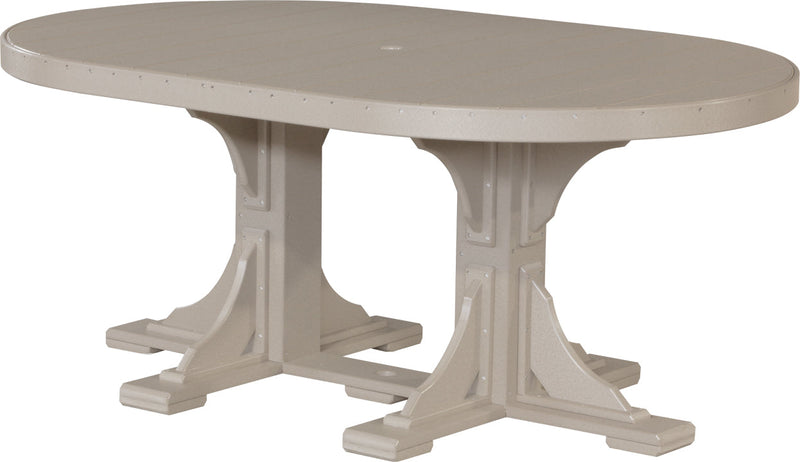 Poly 4 x 6 Oval Table Weatherwood Dining