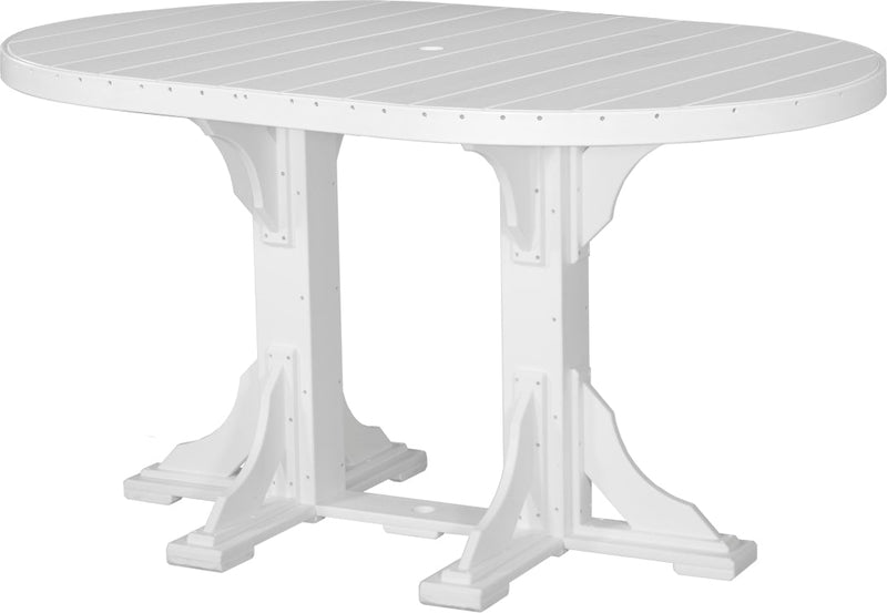 Poly 4 x 6 Oval Table White Bar