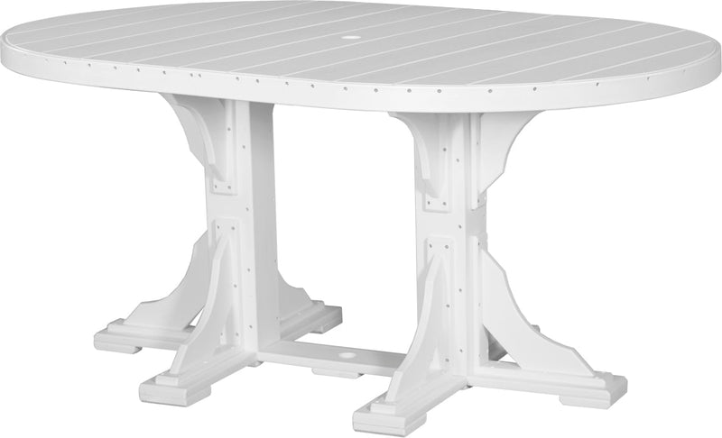 Poly 4 x 6 Oval Table White Counter