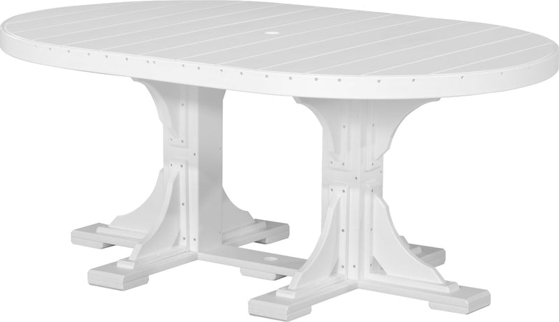Poly 4 x 6 Oval Table White Dining