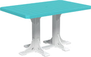Poly 4 x 6 Rectangular Table Aruba Blue White Bar
