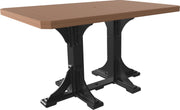 Poly 4 x 6 Rectangular Table Antique Mahogany Black BH