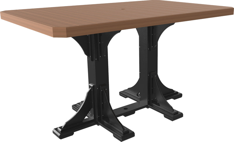 Poly 4 x 6 Rectangular Table Antique Mahogany Black BH