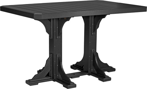 Poly 4 x 6 Rectangular Table Black Bar Height