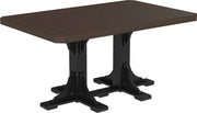 Poly 4 x 6 Rectangular Table Brazilian Walnut Black Counter