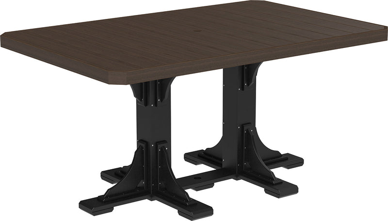Poly 4 x 6 Rectangular Table Brazilian Walnut Black Counter
