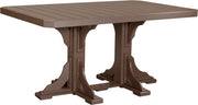 Poly 4 x 6 Rectangular Table Chestnut Brown Counter