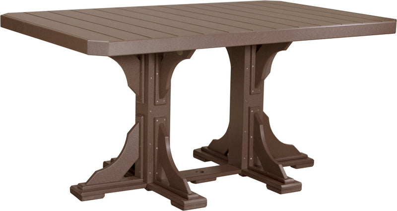 Poly 4 x 6 Rectangular Table Chestnut Brown Counter