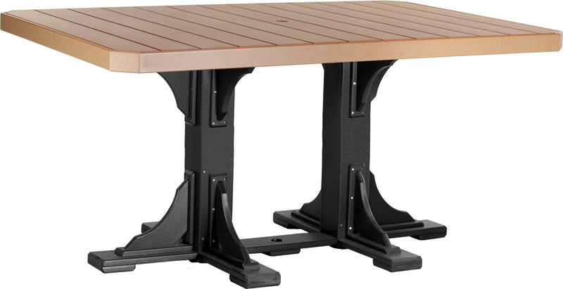 Poly 4 x 6 Rectangular Table Cedar Black Bar